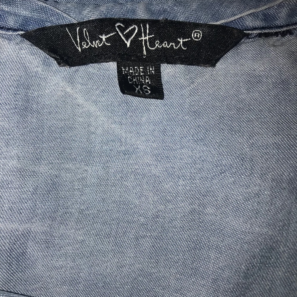 Velvet Heart denim shirt.